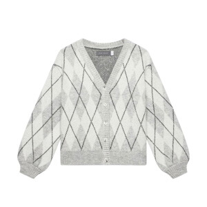 Mint Velvet Grey Argyle Print Cardigan